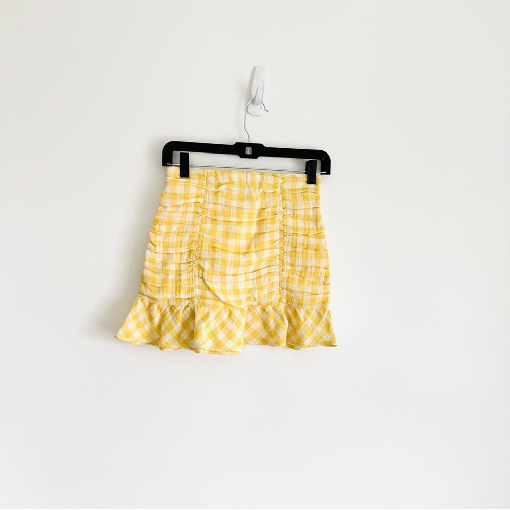 Zara Gingham Ruched Mini Skirt - Picture 9 of 13